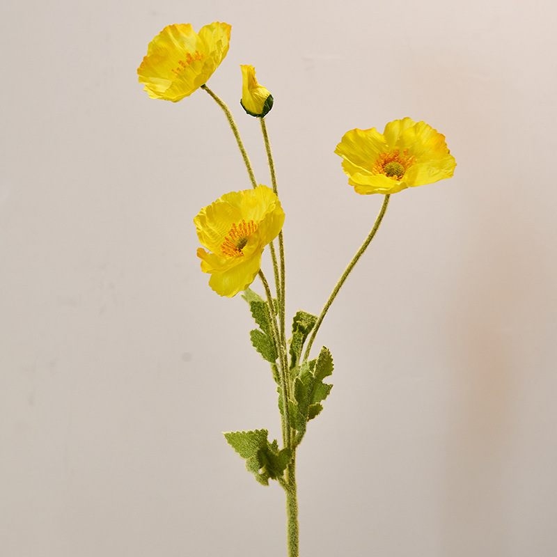 Realistic Artificial Icelandic Poppy Stem 60cm – Single Stem