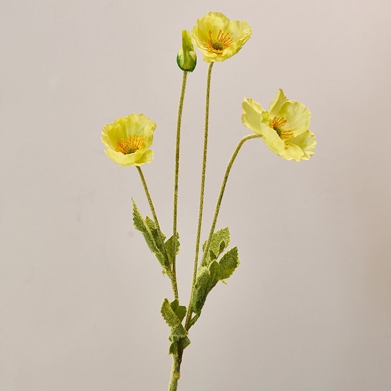 Realistic Artificial Icelandic Poppy Stem 60cm – Single Stem