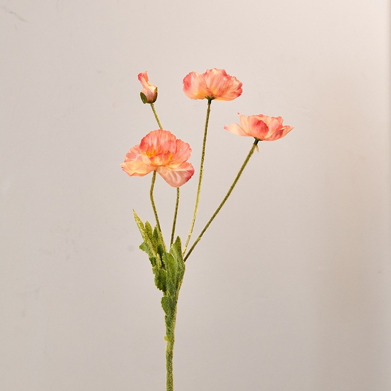 Realistic Artificial Icelandic Poppy Stem 60cm – Single Stem
