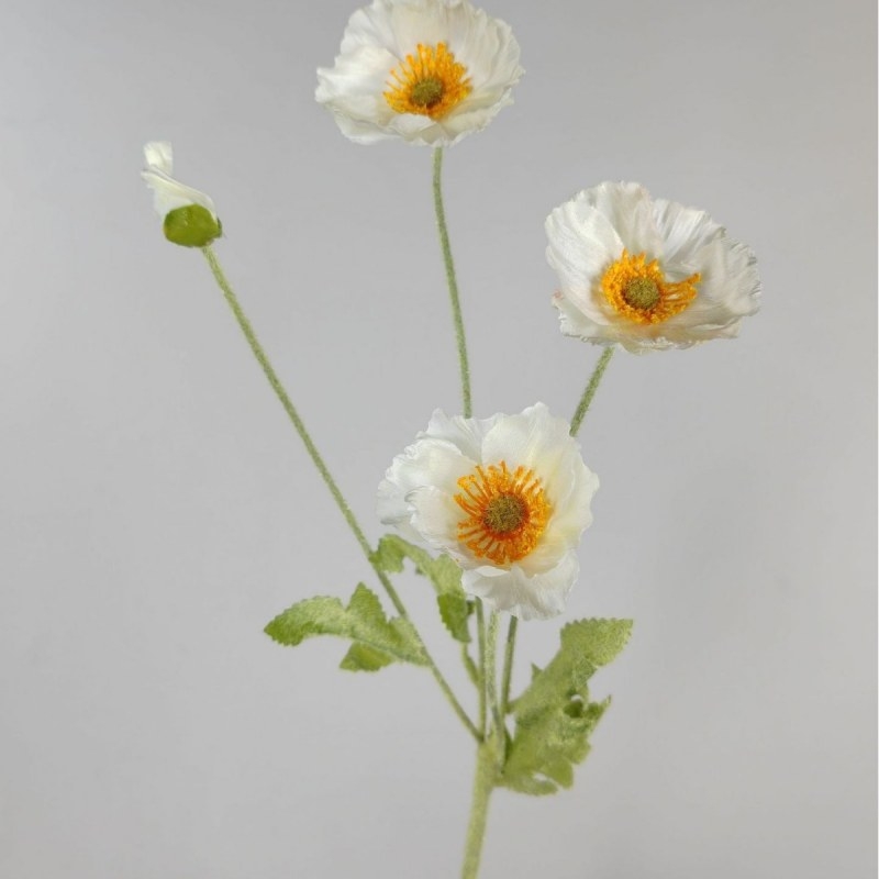 Realistic Artificial Icelandic Poppy Stem 60cm – Single Stem