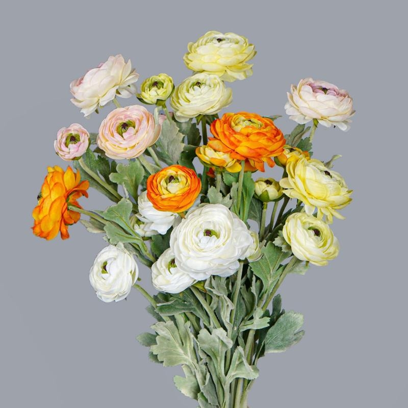 Artificial Ranunculus Stem 50cm with Realistic Soft-Touch Petals