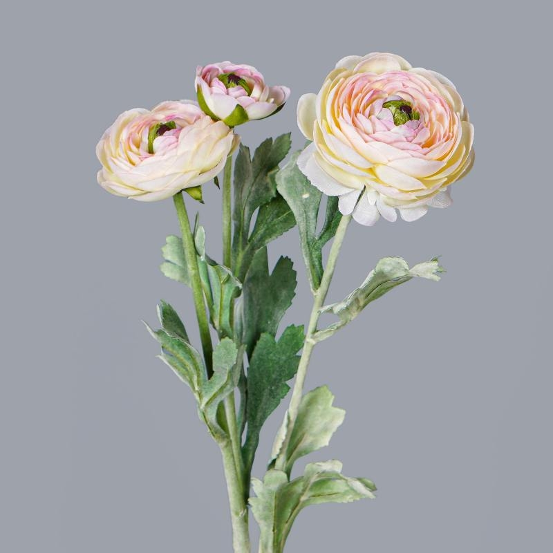 Artificial Ranunculus Stem 50cm with Realistic Soft-Touch Petals