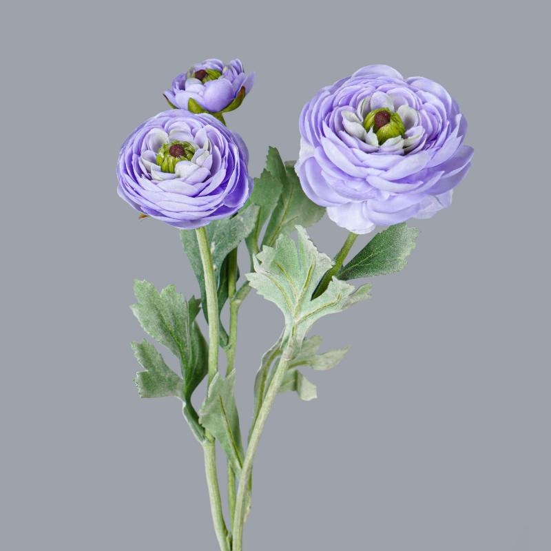 Artificial Ranunculus Stem 50cm with Realistic Soft-Touch Petals