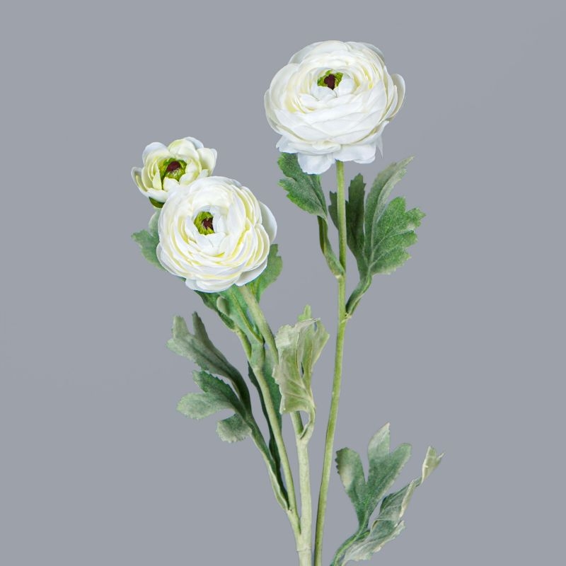 Artificial Ranunculus Stem 50cm with Realistic Soft-Touch Petals