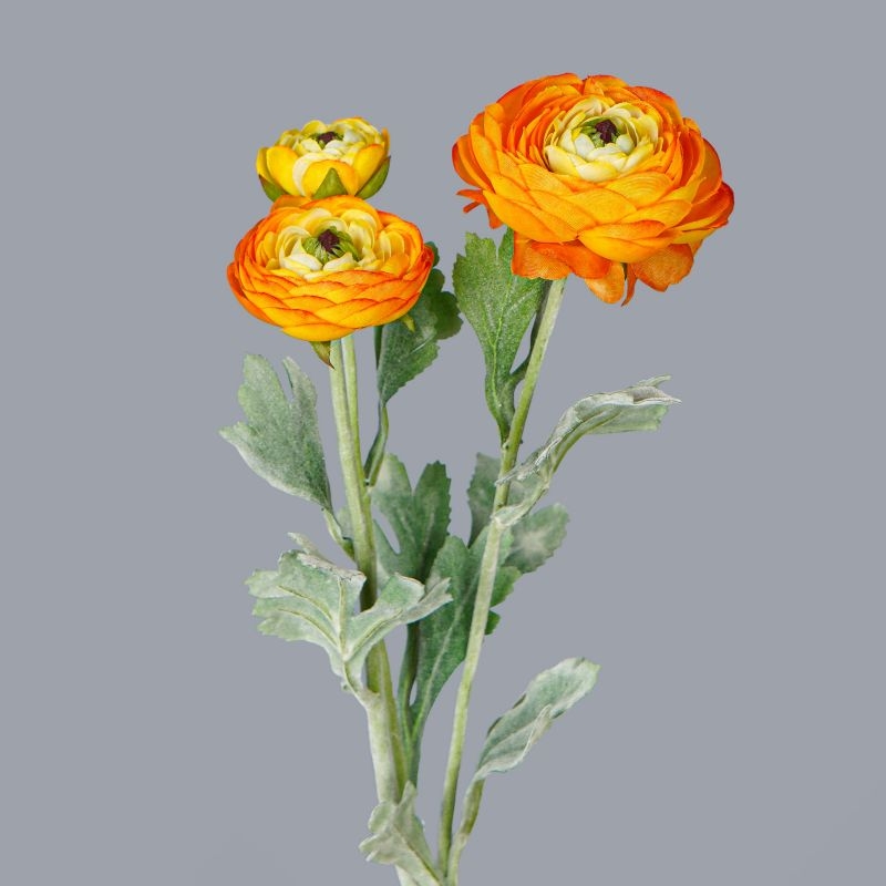 Artificial Ranunculus Stem 50cm with Realistic Soft-Touch Petals