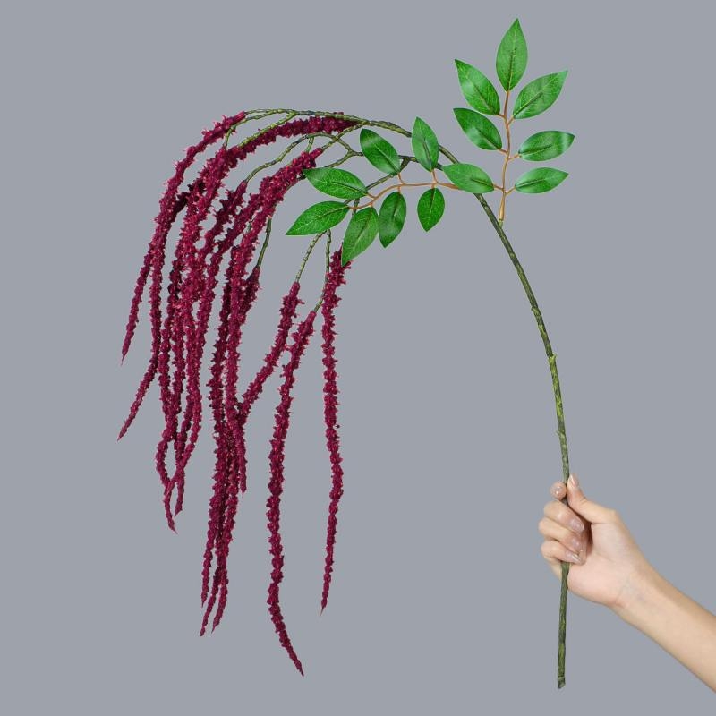 Artificial Hanging Amaranthus Stem 96cm – Realistic Velvet Flocked Flowers