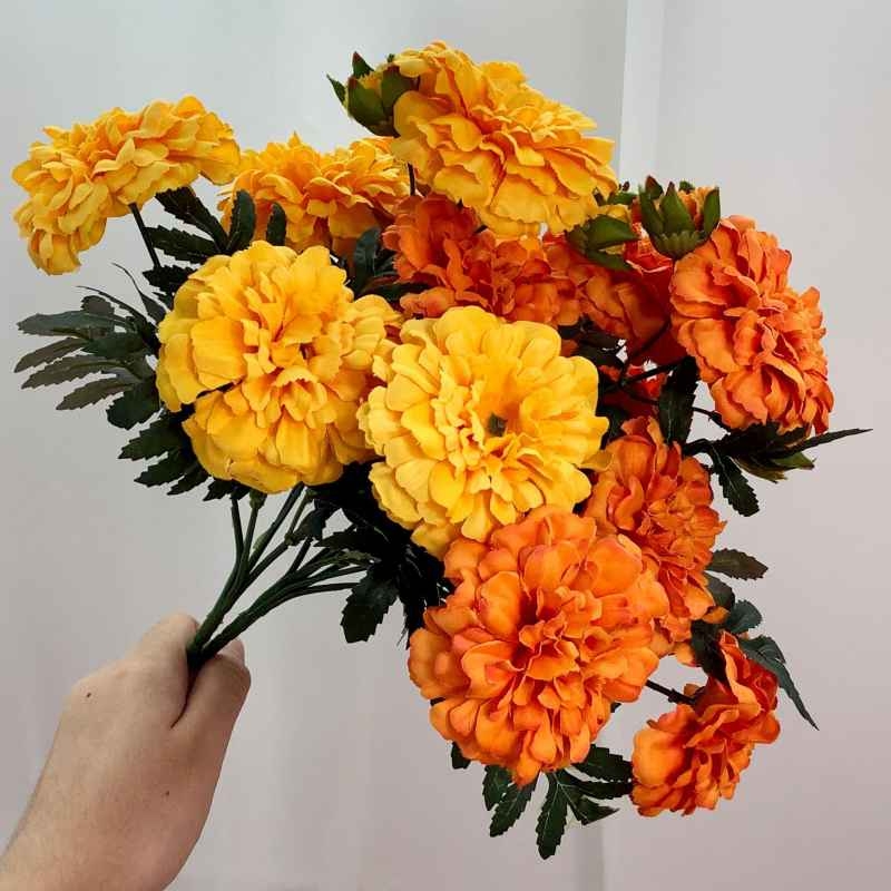 Wholesale Artificial Marigold Spray – 33cm