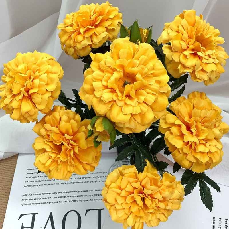 Wholesale Artificial Marigold Spray – 33cm