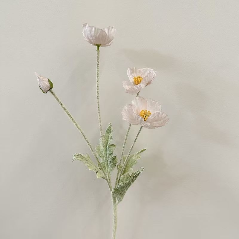Wholesale Artificial Icelandic Poppy Stem – 60cm, 3 Flowers & 1 Bud