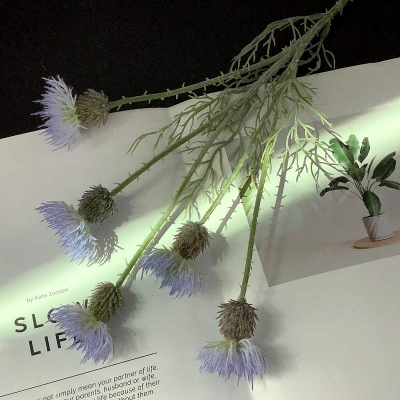 Artificial Thistle Flower Stem – 58cm