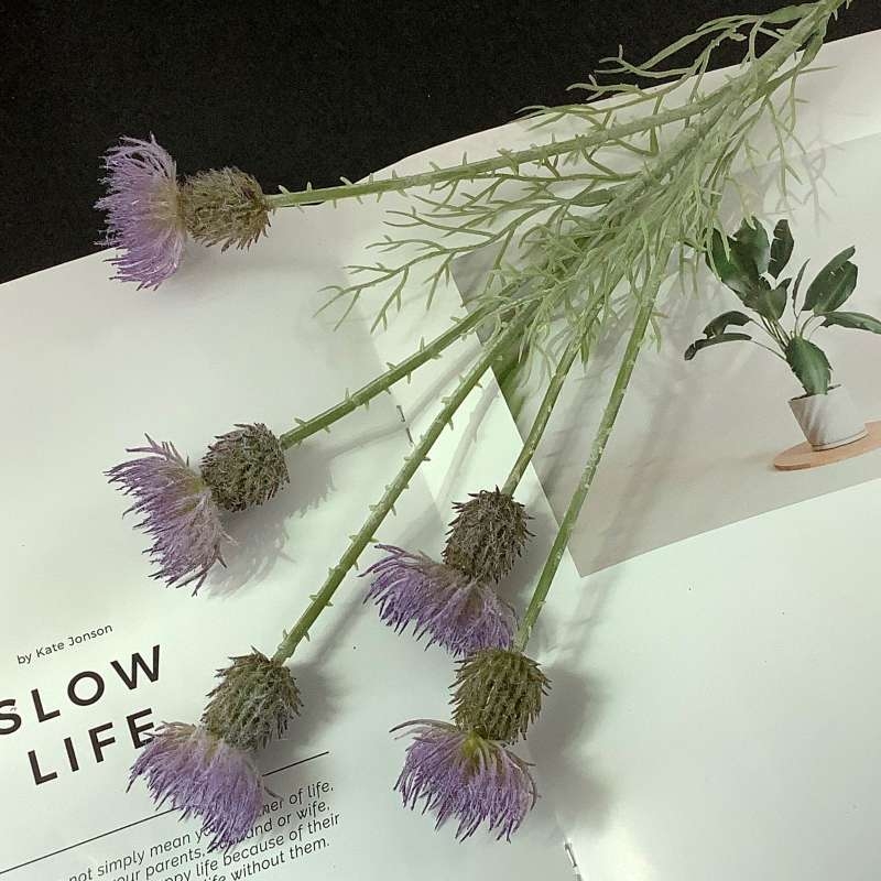 Artificial Thistle Flower Stem – 58cm