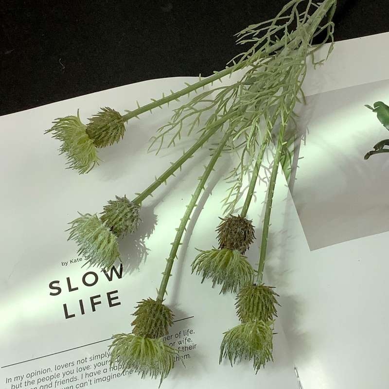 Artificial Thistle Flower Stem – 58cm