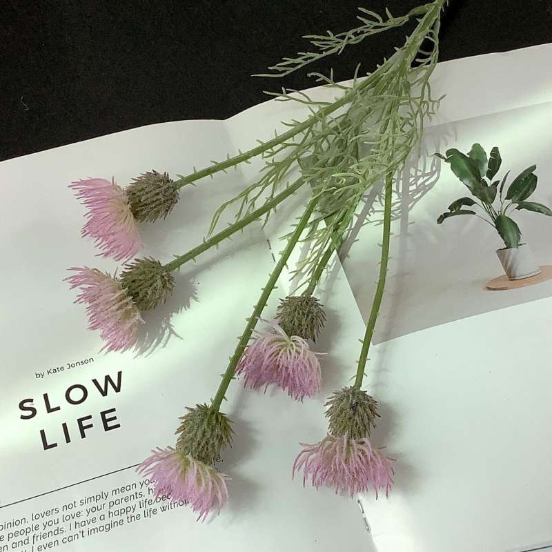 Artificial Thistle Flower Stem – 58cm