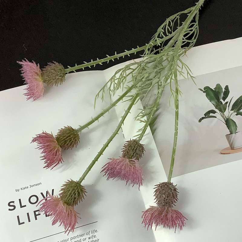 Artificial Thistle Flower Stem – 58cm
