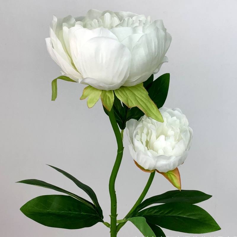 Artificial Peony Spray – 57cm Faux Peony with 2 Blooms