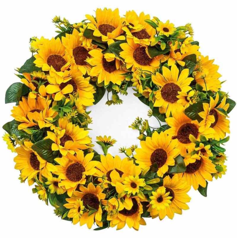 Artificial sunflower wreath
